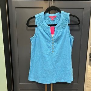 Lilly Pulitzer Bondi Blue Essie Top, XS